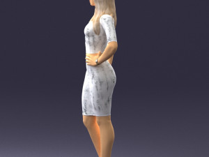 woman in white dress0221 3d print ready Modello di stampa 3D