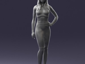 woman in white dress0221 3d print ready Modello di stampa 3D