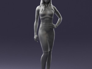 woman in white dress0221 3d print ready Modello di stampa 3D