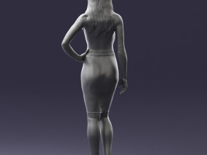 woman in white dress0221 3d print ready Modello di stampa 3D