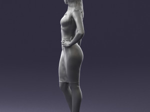 woman in white dress0221 3d print ready Modello di stampa 3D