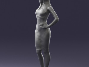 woman in white dress0221 3d print ready Modello di stampa 3D
