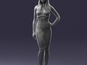 woman in white dress0221 3d print ready Modello di stampa 3D