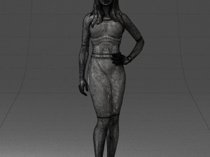 woman in white dress0221 3d print ready Modello di stampa 3D