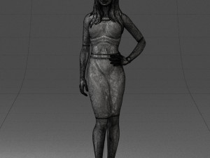 woman in white dress0221 3d print ready Modello di stampa 3D