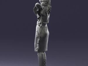 000558 Elegant Woman in Purple Dress Stylish Female Character 3D Model