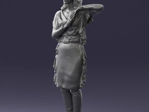 000558 Elegant Woman in Purple Dress Stylish Female Character 3D Model