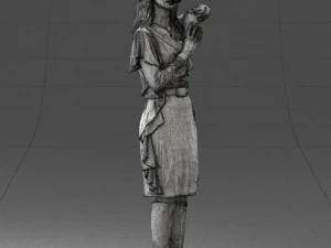 000558 Elegant Woman in Purple Dress Stylish Female Character 3D Model