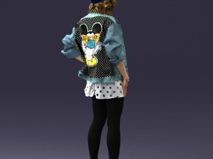 woman in pose 0225 3D Model