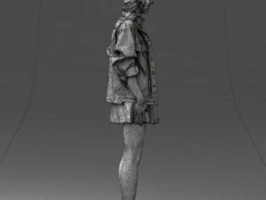 000561 Cute Casual Woman in Polka Dot Dress 3D Model