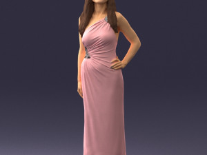 woman in pink dress 0228 3Dモデル