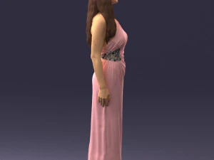 000564 Elegant Woman in Evening Dress Female Character 3d print ready 3D Print Model