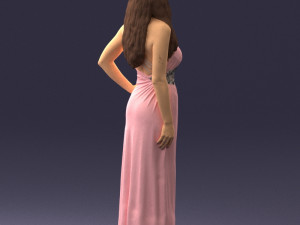 woman in pink dress 0228 3d print ready 3D Print Model