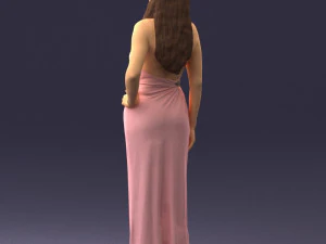 000564 Elegant Woman in Evening Dress Female Character 3d print ready 3D Print Model