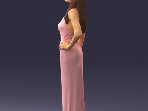 woman in pink dress 0228 3d print ready 3D Print Model