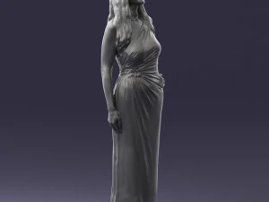 000564 Elegant Woman in Evening Dress Female Character 3d print ready 3D Print Model