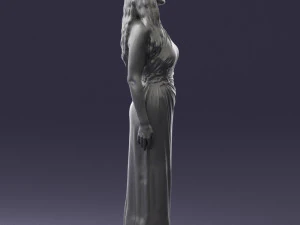 000564 Elegant Woman in Evening Dress Female Character 3d print ready 3D Print Model