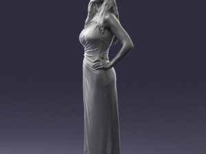 woman in pink dress 0228 3d print ready 3D Print Model