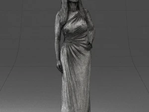 000564 Elegant Woman in Evening Dress Female Character 3d print ready 3D Print Model