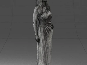 000564 Elegant Woman in Evening Dress Female Character 3d print ready 3D Print Model