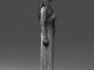 000564 Elegant Woman in Evening Dress Female Character 3d print ready 3D Print Model