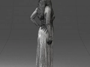 000564 Elegant Woman in Evening Dress Female Character 3d print ready 3D Print Model