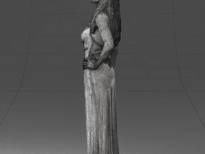000564 Elegant Woman in Evening Dress Female Character 3d print ready 3D Print Model