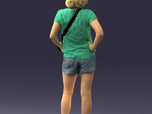 woman in green t-shirt 0229 3Dモデル