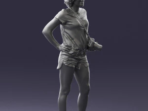 000565 Female Photographer with Camera Casual Woman Character 3D Model