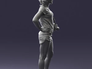 000565 Female Photographer with Camera Casual Woman Character 3D Model