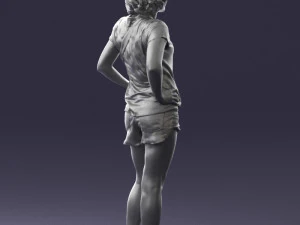 000565 Female Photographer with Camera Casual Woman Character 3D Model