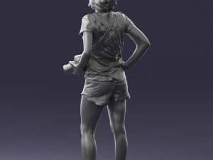 000565 Female Photographer with Camera Casual Woman Character 3D Model