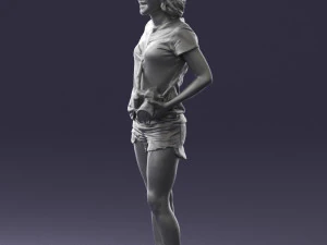 000565 Female Photographer with Camera Casual Woman Character 3D Model