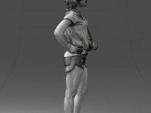 000565 Female Photographer with Camera Casual Woman Character 3D Model