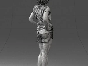 000565 Female Photographer with Camera Casual Woman Character 3D Model