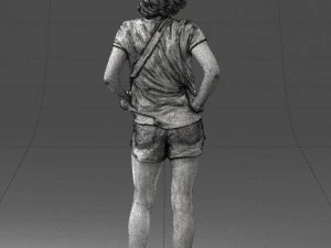 000565 Female Photographer with Camera Casual Woman Character 3D Model