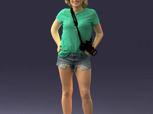 mujer con camiseta verde 0229 Modelo de impresión 3D