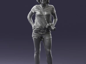000565 Female Photographer with Camera Casual Woman Character 3d print 3D Print Model