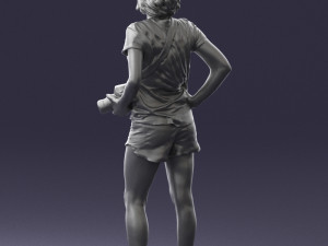 woman in green t-shirt 0229 Modèles 3D en vedette