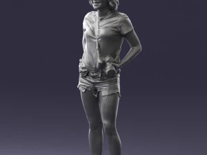 000565 Female Photographer with Camera Casual Woman Character 3d print 3D Print Model