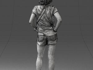 woman in green t-shirt 0229 Modèles 3D en vedette