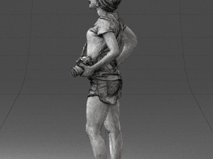 woman in green t-shirt 0229 Modèles 3D en vedette