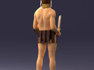 000566 Ancient Warrior with Sword and Shield Male Character 3d print ready 3D Print Model