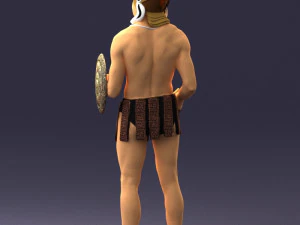 000566 Ancient Warrior with Sword and Shield Male Character 3d print ready 3D Print Model