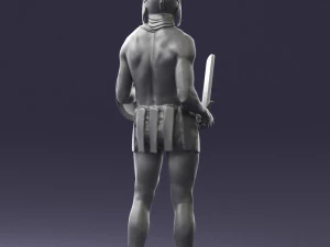 000566 Ancient Warrior with Sword and Shield Male Character 3d print ready 3D Print Model