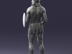 000566 Ancient Warrior with Sword and Shield Male Character 3d print ready 3D Print Model
