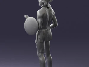 000566 Ancient Warrior with Sword and Shield Male Character 3d print ready 3D Print Model