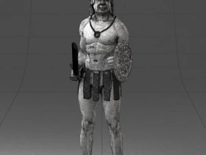 000566 Ancient Warrior with Sword and Shield Male Character 3d print ready 3D Print Model
