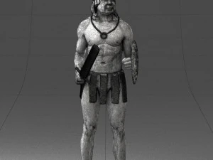 000566 Ancient Warrior with Sword and Shield Male Character 3d print ready 3D Print Model