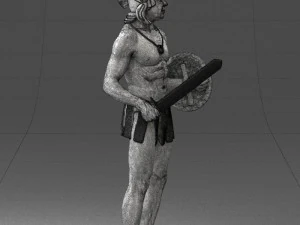 000566 Ancient Warrior with Sword and Shield Male Character 3d print ready 3D Print Model